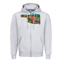 Heather Grey oklahoma Zipper Hoodie - SublimationCraftShop