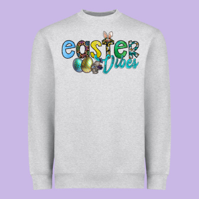 Easter Vibes Heavyweight Sweatshirt Designed By Cowhidedigitalart