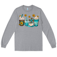 Heather Grey jesus coffee cups Long Sleeve Tee - OliviaCreatesArt