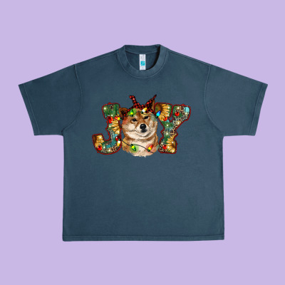 Shiba Inu Christmas Joy Urban Heavy Tee Designed By Ranaportraitstore