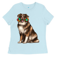 Baby Blue australian shepherd with rope toy Ladies Tee - texasbilliewilder