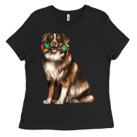 Black australian shepherd with rope toy Ladies Tee - texasbilliewilder