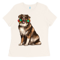 Bone australian shepherd with rope toy Ladies Tee - texasbilliewilder