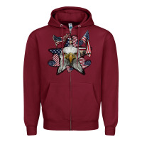 Burgundy eagle star png Zipper Hoodie - SublimationCraftShop
