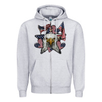 Heather Grey eagle star png Zipper Hoodie - SublimationCraftShop