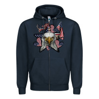 Navy eagle star png Zipper Hoodie - SublimationCraftShop