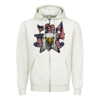 Oatmeal Heather eagle star png Zipper Hoodie - SublimationCraftShop