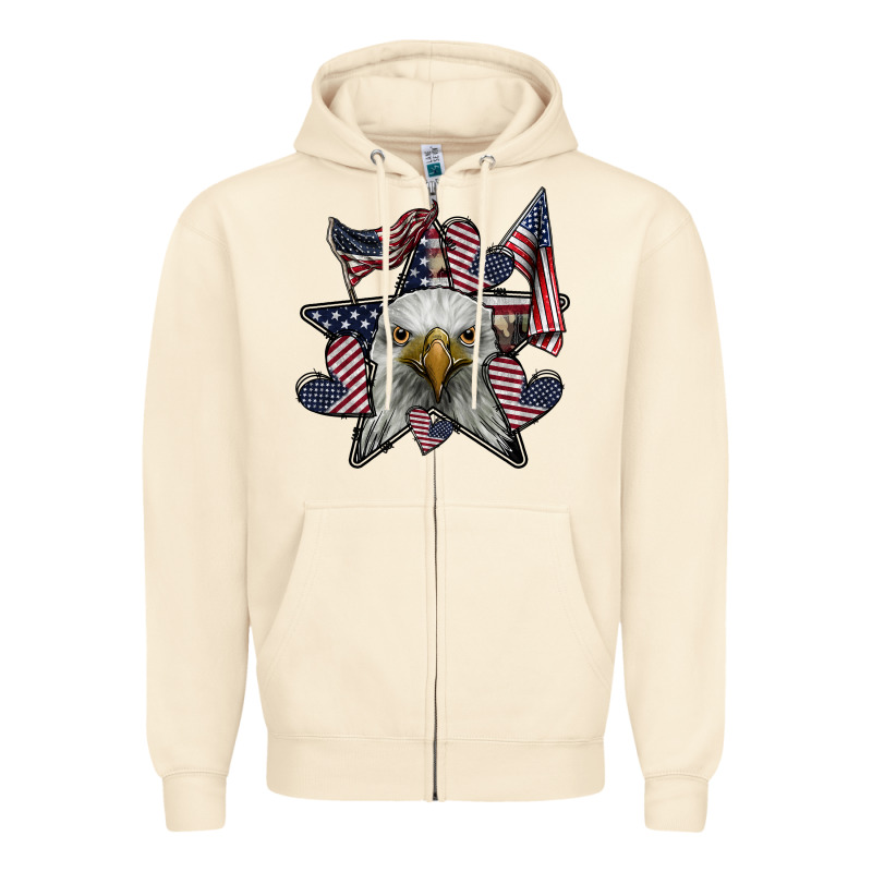 Eagle Star Png Zipper Hoodie by SublimationCraftShop | Teevron
