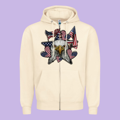 Eagle Star Png Zipper Hoodie Designed By Sublimationcraftshop