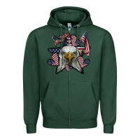Sports Green eagle star png Zipper Hoodie - SublimationCraftShop