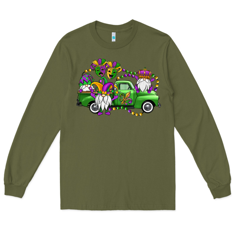 Mardi Gras Gnomes Truck Long Sleeve Tee by OliviaCreatesArt | Teevron