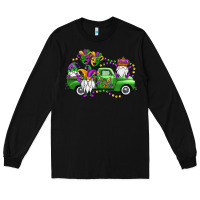 Black mardi gras gnomes truck Long Sleeve Tee - OliviaCreatesArt