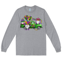 Heather Grey mardi gras gnomes truck Long Sleeve Tee - OliviaCreatesArt