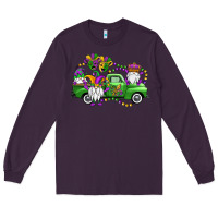 Plum mardi gras gnomes truck Long Sleeve Tee - OliviaCreatesArt