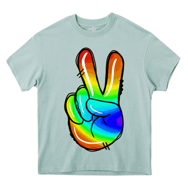 Rainbow Peace Sign Heavy Core Tee by Jasminsmagicworld | Teevron