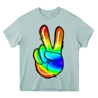 Arona rainbow peace sign Heavy Core Tee - Jasminsmagicworld