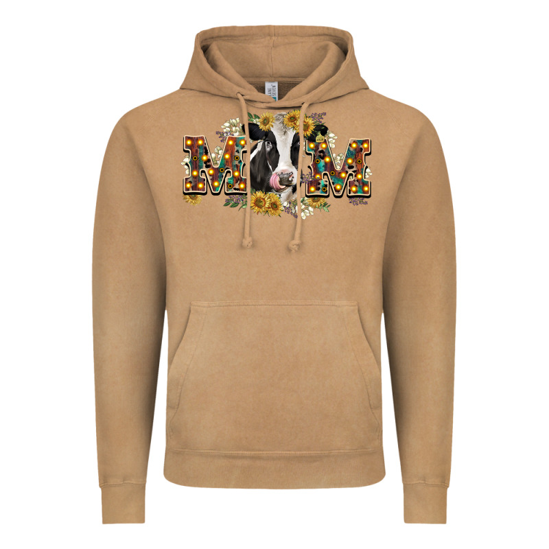 Mom With Cow Vintage Hoodie by CowGirlArtShop | Teevron