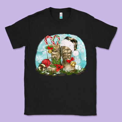 Army Boots Christmas Classic Tee Designed By Texasbilliewilder