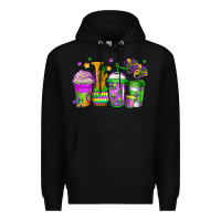 Black mardi gras coffee cups Premium Hoodie - Jasminsmagicworld