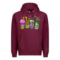 Burgundy mardi gras coffee cups Premium Hoodie - Jasminsmagicworld