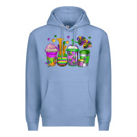 Colony Blue mardi gras coffee cups Premium Hoodie - Jasminsmagicworld