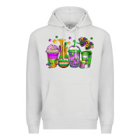 Dove Grey mardi gras coffee cups Premium Hoodie - Jasminsmagicworld