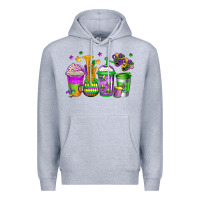 Heather Grey mardi gras coffee cups Premium Hoodie - Jasminsmagicworld