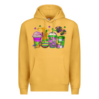 Mustard mardi gras coffee cups Premium Hoodie - Jasminsmagicworld