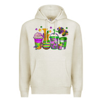 Oatmeal Heather mardi gras coffee cups Premium Hoodie - Jasminsmagicworld