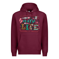 Burgundy Nurse life leopard frame Premium Hoodie - LillyAllenDesigns
