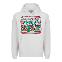 Dove Grey Nurse life leopard frame Premium Hoodie - LillyAllenDesigns
