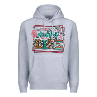 Heather Grey Nurse life leopard frame Premium Hoodie - LillyAllenDesigns