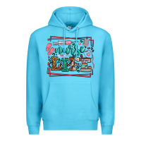 Ocean Blue Nurse life leopard frame Premium Hoodie - LillyAllenDesigns