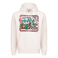 Pale Pink Nurse life leopard frame Premium Hoodie - LillyAllenDesigns