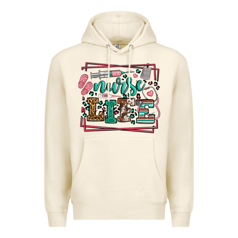 Nurse Life Leopard Frame Premium Hoodie by LillyAllenDesigns | Teevron