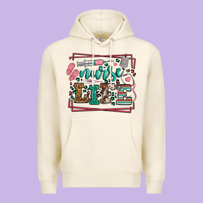 Nurse Life Leopard Frame Premium Hoodie Designed By Lillyallendesigns