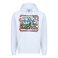 White Nurse life leopard frame Premium Hoodie - LillyAllenDesigns