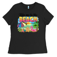 Black take me to the beach Ladies Tee - NancyCooperArtShop