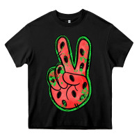 Black watermelon peace sign Heavy Core Tee - Jasminsmagicworld