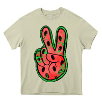Mossy watermelon peace sign Heavy Core Tee - Jasminsmagicworld