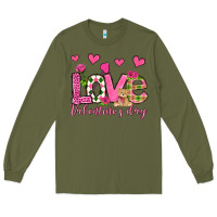 Army Green love valentine's day olivia Long Sleeve Tee - OliviaCreatesArt