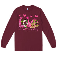 Burgundy love valentine's day olivia Long Sleeve Tee - OliviaCreatesArt