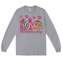 Heather Grey love valentine's day olivia Long Sleeve Tee - OliviaCreatesArt