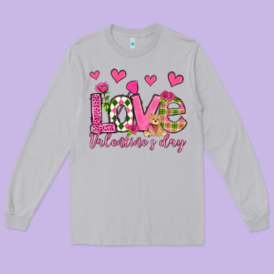 Love Valentine's Day Olivia Long Sleeve Tee Designed By Oliviacreatesart
