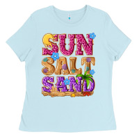 Baby Blue sun salt sand summer Ladies Tee - NancyCooperArtShop