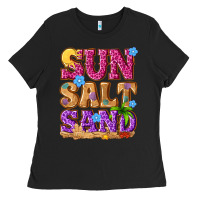 Black sun salt sand summer Ladies Tee - NancyCooperArtShop