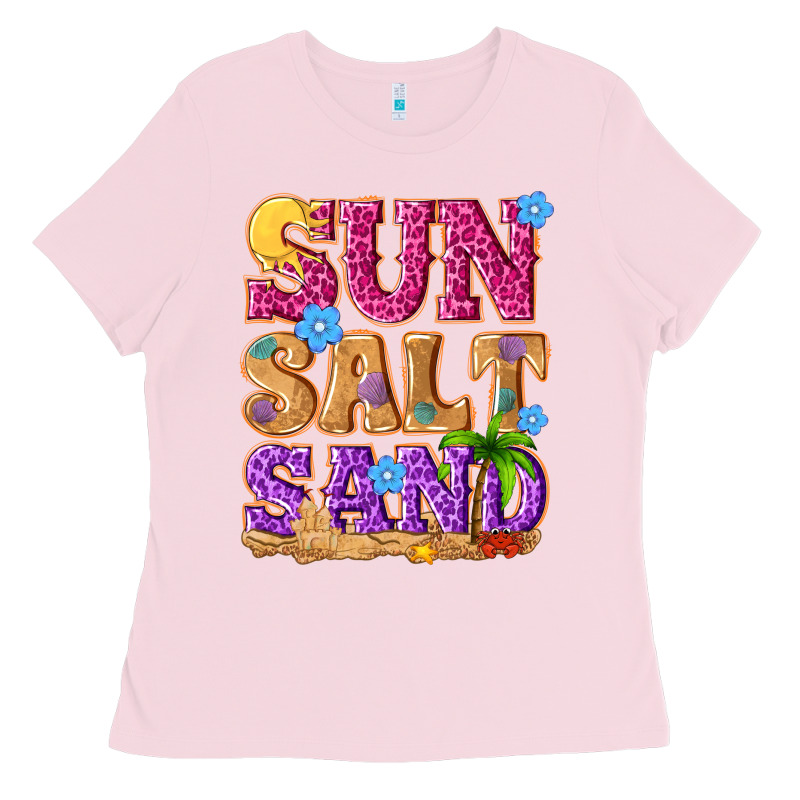 Sun Salt Sand Summer Ladies Tee by NancyCooperArtShop | Teevron