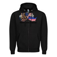 Black peace love america Zipper Hoodie - SublimationCraftShop