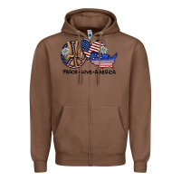 Chestnut peace love america Zipper Hoodie - SublimationCraftShop