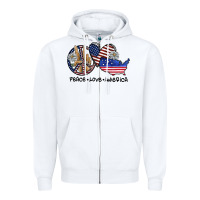 White peace love america Zipper Hoodie - SublimationCraftShop
